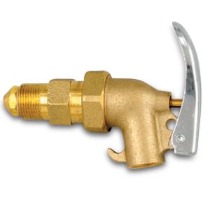 Fatkran i Mässing för liggande fat 3/4" flamskydd